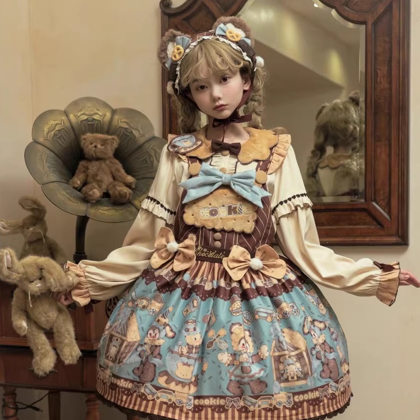星辰幻想熊仔饼干饼干玩偶连衣裙