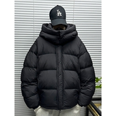加厚90白鸭绒极寒连帽短款 黑色高充绒量羽绒服男冬季 新款 保暖外套