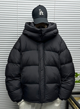 黑色高充绒量羽绒服男冬季新款加厚90白鸭绒极寒连帽短款保暖外套