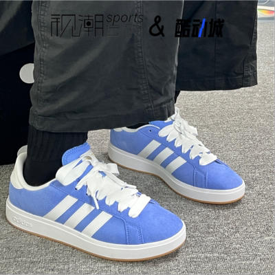 阿迪达斯蓝色舒适时尚休闲板鞋