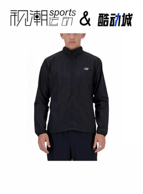 New Balance NB纯黑色男百搭立领防风运动休闲夹克外套MJ41276-BK