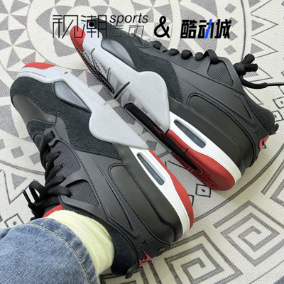 AJ4黑色复古缓震运动休闲篮球鞋