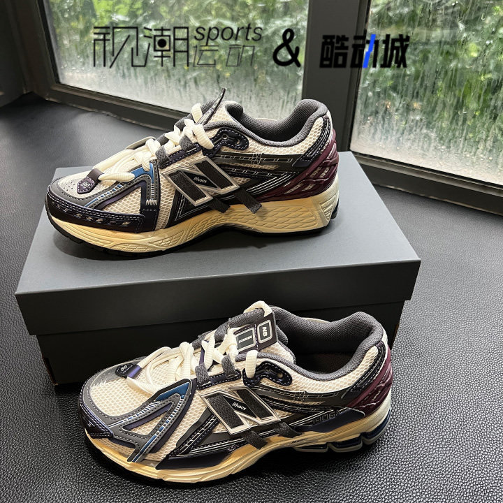 NB1906A灰紫男女耐磨休闲跑步鞋