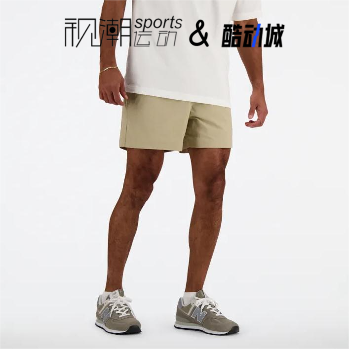 NB卡其色男中腰短裤舒适梭织