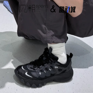 FILA斐乐蘑菇鞋 F12W521112FBB 黑色女子百搭厚底运动休闲老爹鞋