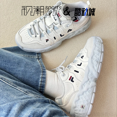 斐乐松饼鞋白色运动休闲老爹鞋