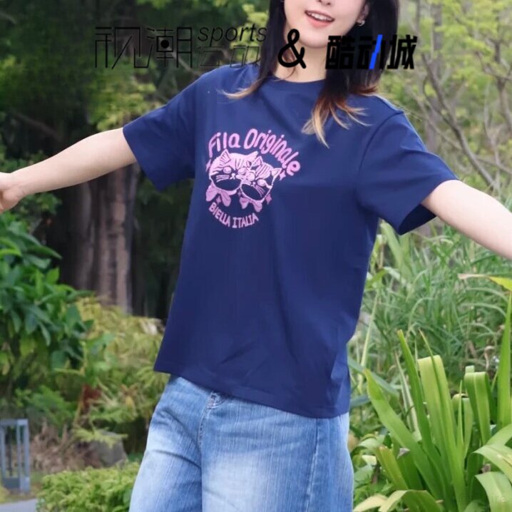 斐乐ORIGINALE藏缘蓝休闲短袖T恤