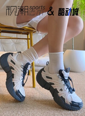 FILA斐乐脊骨鞋2代 灰色女机能透气厚底运动休闲鞋T12W521513FBD