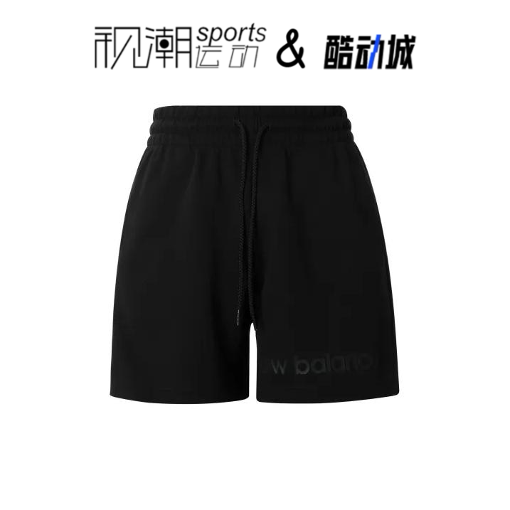 NB黑色女子直筒短裤舒适休闲针织