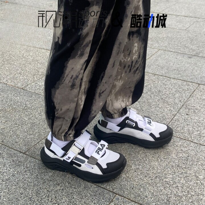 斐乐山猫黑白儿童潮流运动凉鞋