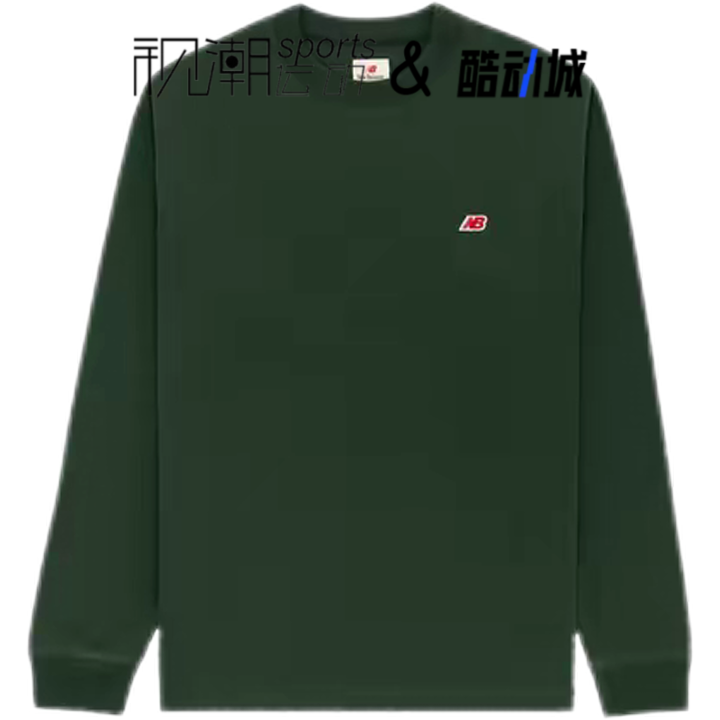 New Balance NB 绿色男子圆领百搭运动休闲套头卫衣MT21542-MTN