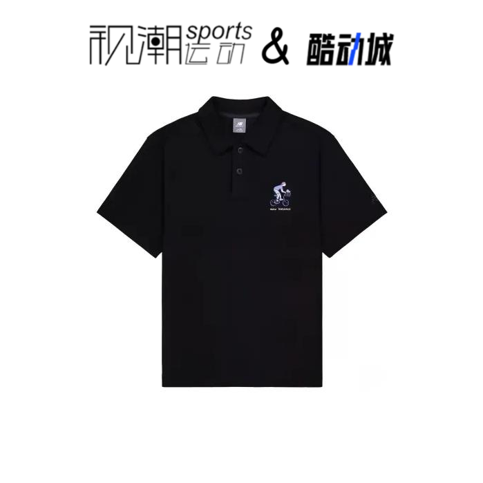NB黑色男女短袖Polo衫翻领休闲