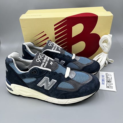 New Balance NB美产990V2海军蓝Teddy Made复古运动休闲鞋M990TB2