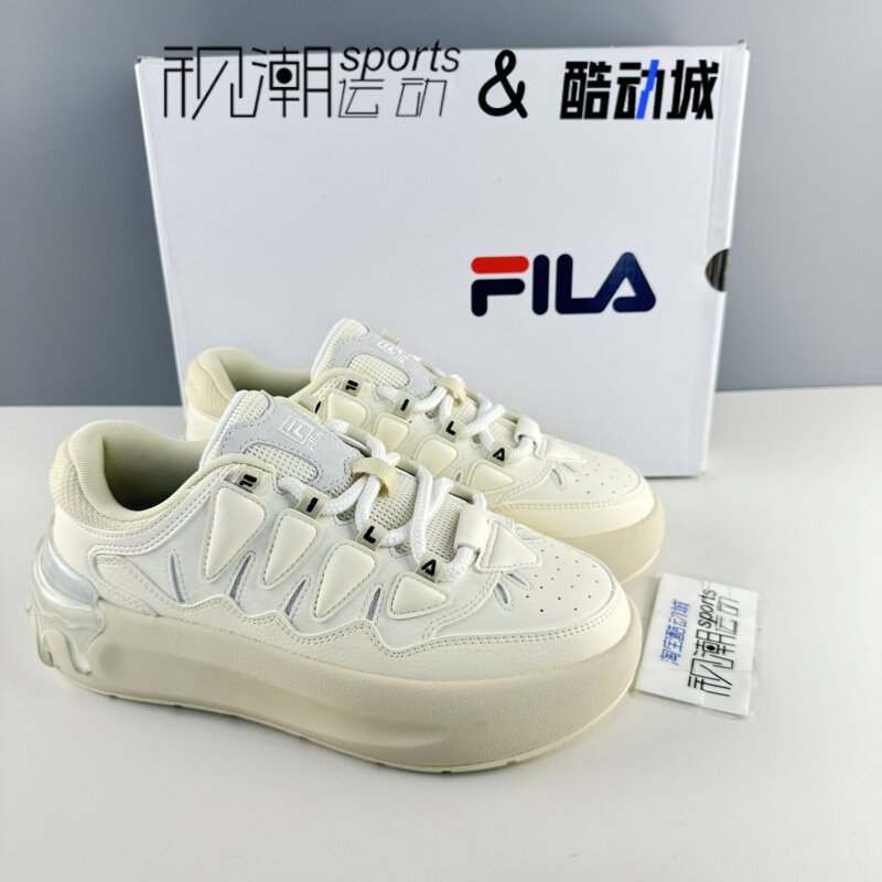 FILA斐乐萝卜鞋 白色女子百搭休闲舒适厚底增高板鞋F12W411201FAA