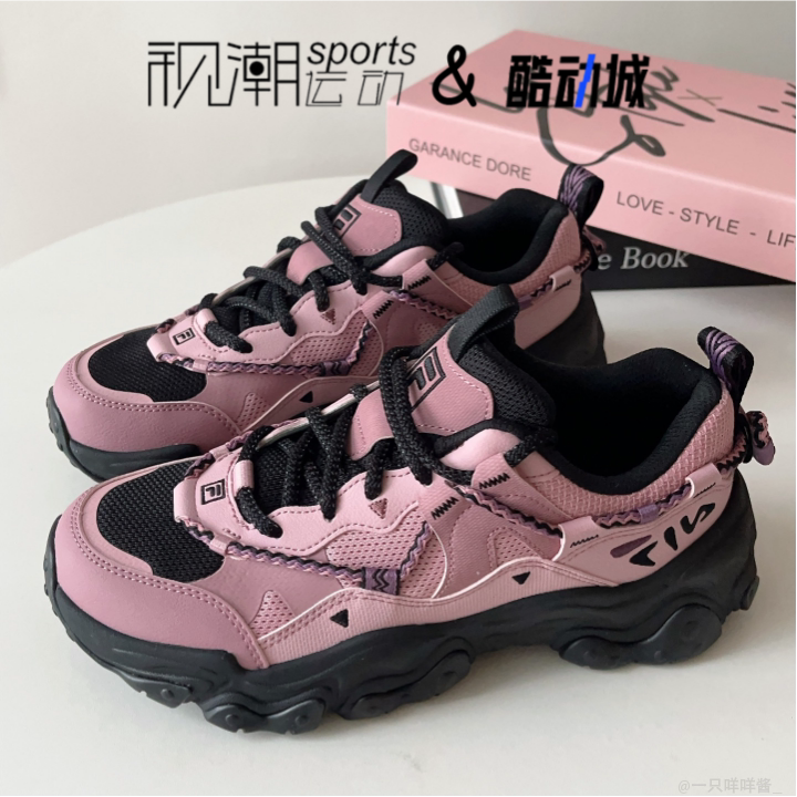 FILA斐乐FLUID 5猫爪五代 紫红色女子休闲老爹鞋F12W432101FZN