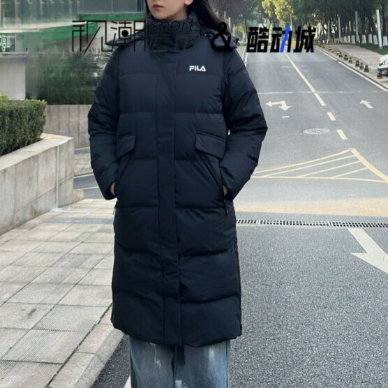 斐乐ORIGINALE黑色女长款羽绒服
