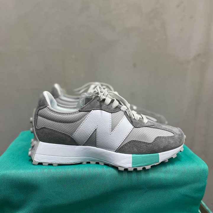 NB327灰蓝女耐磨运动休闲老爹鞋