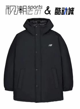 New Balance NB黑色男宽松保暖运动休闲连帽羽绒服AMJ43360-BK
