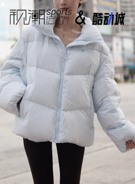 FILA斐乐 浅蓝女子百搭宽松保暖运动休闲连帽羽绒服T11W543913FLB