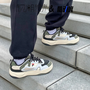 FILA斐乐BANK II 白棕色男轻便耐磨运动休闲板鞋T12M442906FDB