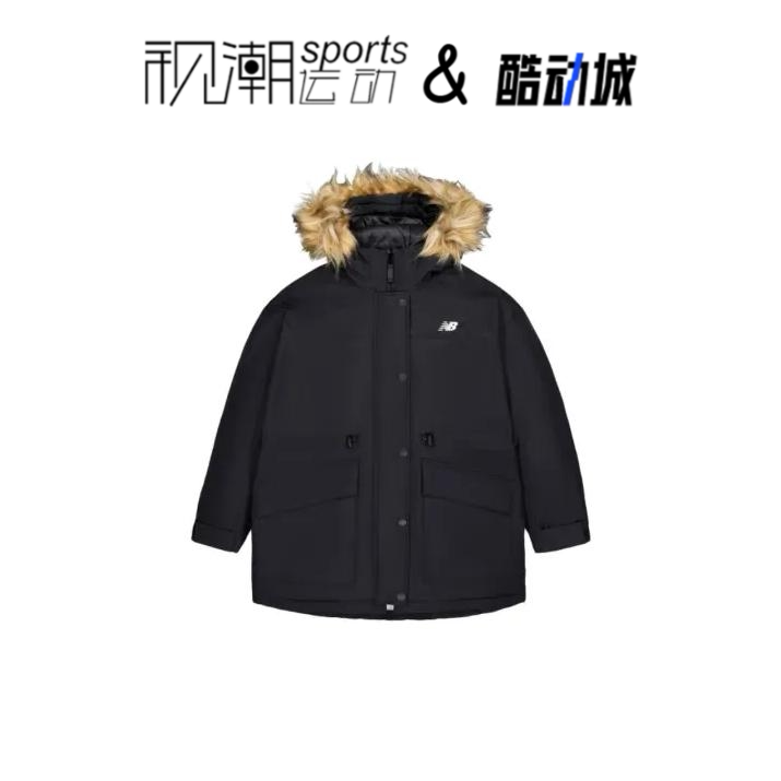 NB黑色女中长款羽绒服保暖防泼水