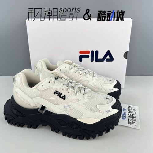 斐乐硬糖白黑女子休闲老爹运动鞋