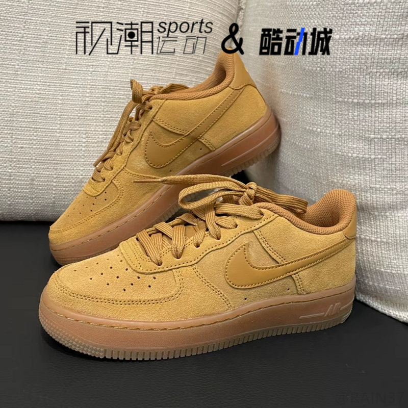 Nike耐克Air Force 1 AF1棕色男女大童运动休闲板鞋BQ5485-700