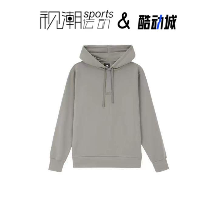 New Balance NB灰色男舒适百搭休闲连帽长袖套头卫衣AMT33335-TAG
