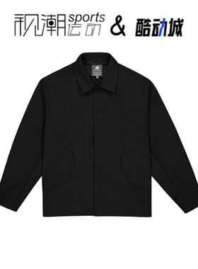 New Balance NB黑色男宽松舒适翻领休闲长袖夹克外套NAE16023-BK