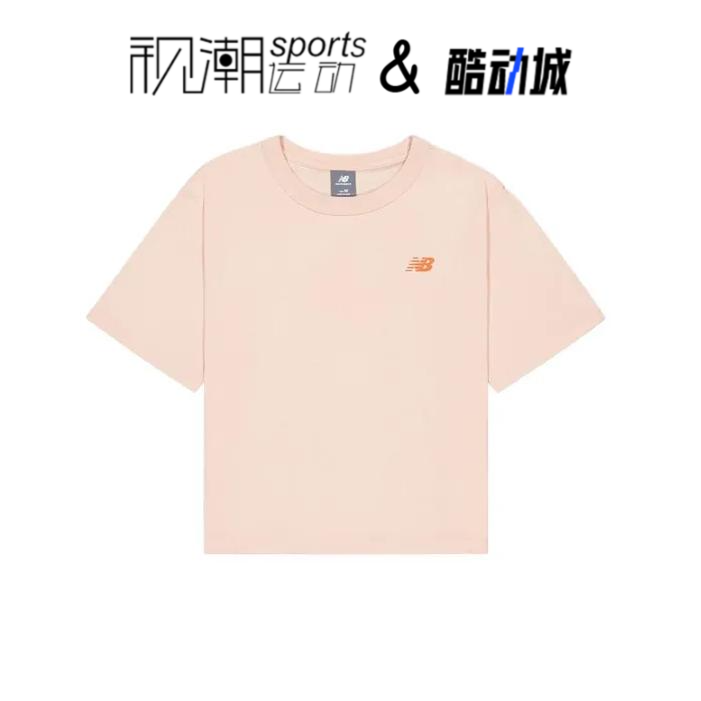 New Balance NB 粉色女子休闲舒适运动圆领短袖T恤AWT41335-DVR