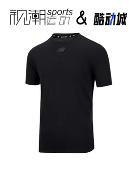 New Balance NB 黑色男圆领健身透气跑步运动短袖T恤AMT31251-BKH