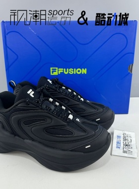 FILA斐乐陨石鞋 黑色女子厚底增高老爹鞋运动休闲鞋T12W441119FMW