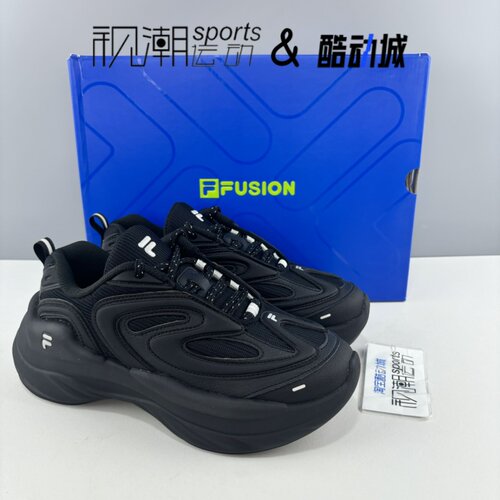 斐乐陨石鞋黑色女厚底舒适老爹鞋