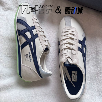 鬼塚虎Runpark白蓝轻便休闲鞋