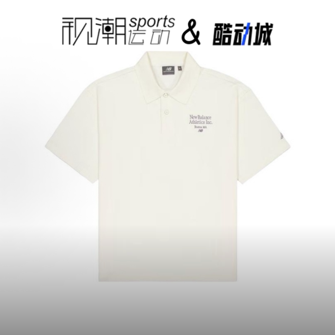 NB白色短袖Polo衫舒适百搭休闲