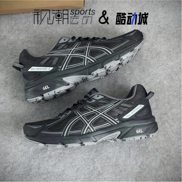 Asics亚瑟士Gel-Venture 6黑色男女运动休闲跑步鞋1203B030-001