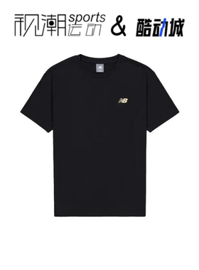 New Balance NB黑色男圆领印花潮流运动休闲短袖T恤衫AMT41363-BK