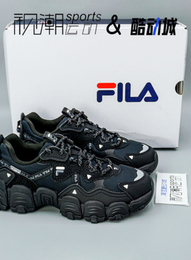 FILA斐乐猫爪三代 黑色女子百搭缓震休闲老爹跑步鞋F12W144123FBK