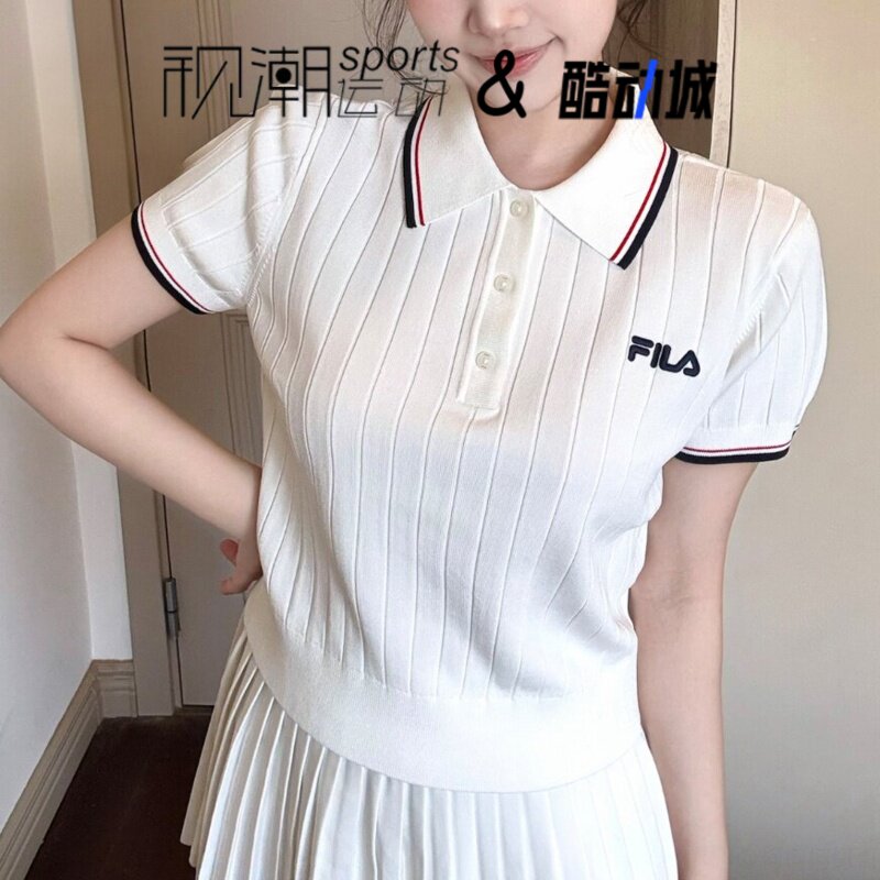 斐乐ORIGINALE云菇白短袖针织衫