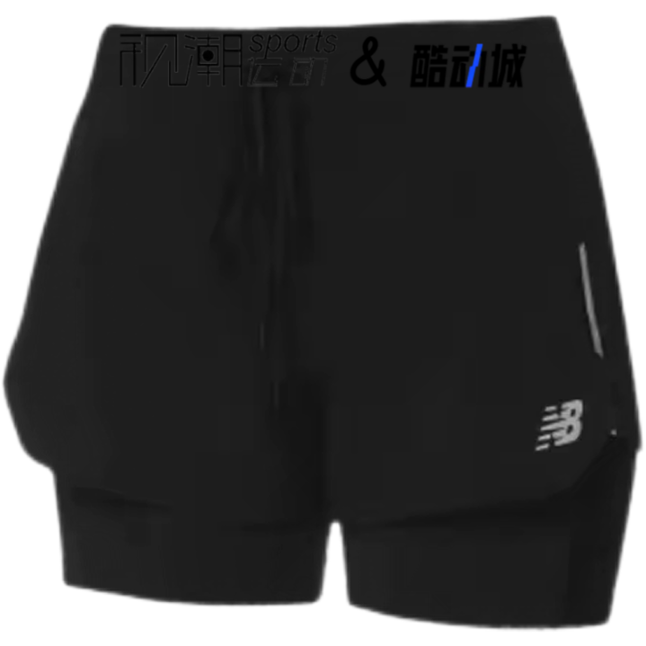 New Balance NB黑色女子百搭速干健身运动休闲紧身短裤WS21270-BK