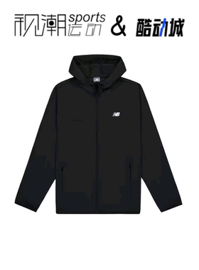 New Balance NB黑色男女休闲百搭纯色运动连帽夹克外套MJ41506-BK
