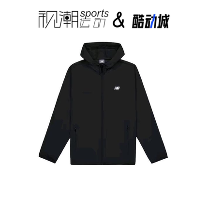 New Balance NB黑色男女休闲百搭纯色运动连帽夹克外套MJ41506-BK