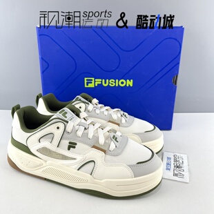FILA斐乐BANK II酷板鞋2代 白绿男复古轻量休闲板鞋T12M422304FGA