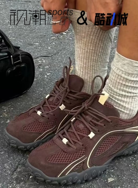 FILA斐乐卵石鞋 花园棕女子复古透气德训运动跑步鞋F12W512157FPS