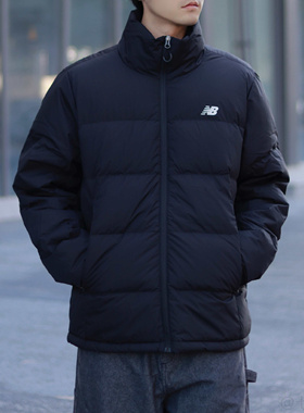 New Balance NB黑色男女百搭立领保暖运动休闲羽绒服NPF47041-BK