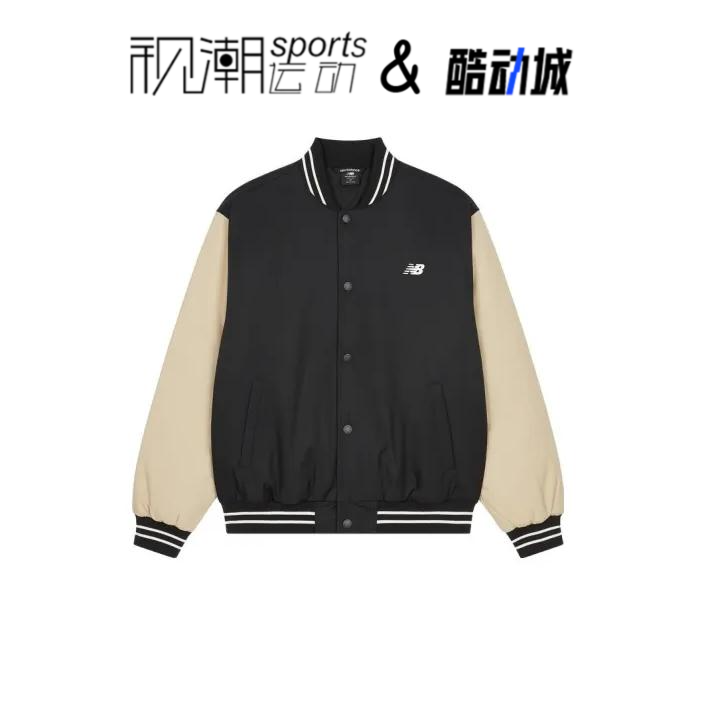 NB黑色男夹棉外套撞色拼接复古