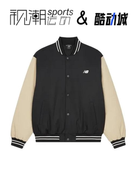 New Balance NB 黑色男撞色拼接棒球服夹棉运动外套AMJ33332-BK