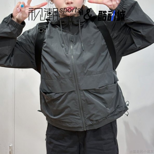 NB深灰色夹克外套连帽户外徒步