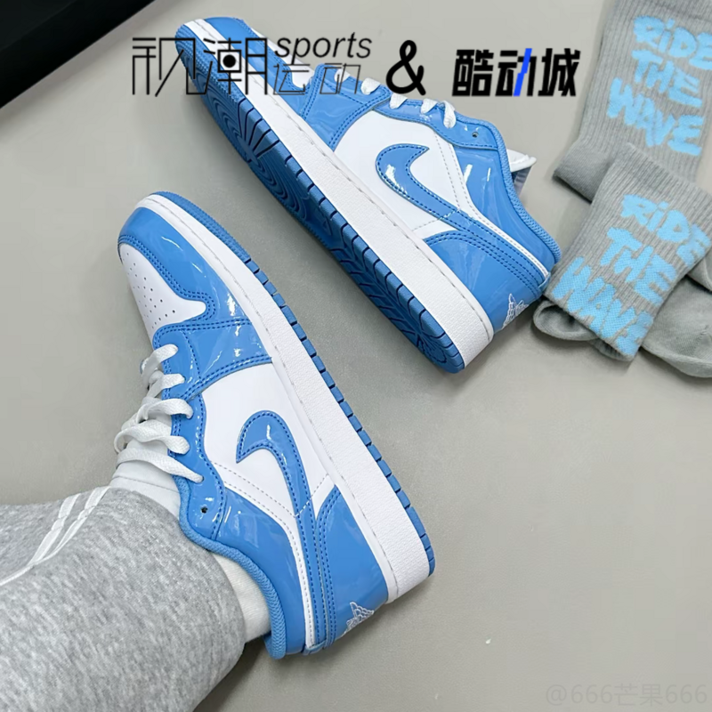 Air Jordan 1 AJ1北卡蓝男女童百搭防滑运动休闲篮球鞋FZ3929-114