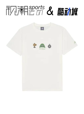 New Balance NB 白色男子舒适印花字母休闲短袖T恤AMT41360-CIC